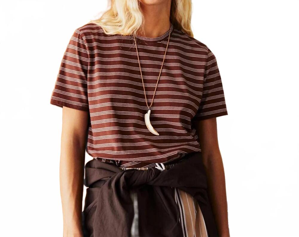 NEW KULE the modern shirt in brown white mixed stripe